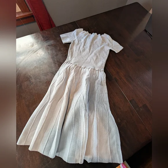 Sandro Meissa Fit And Flare Dress, Women's M/6, Blue/Grey, NWT - Picture 9 of 12